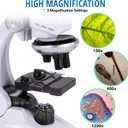 ArtCreativity Microscope for Kids (120X - 400X - 1200X) Educational Science Kit with Microscope, Slides, Tweezers, and Vials - Phone Viewing Mount for Specimen Pictures - Kids Beginner Science Kit