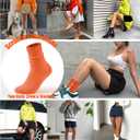 2 x Women's Neon Scrunch Crew Socks 80s 90s Retro 3-Pack Cotton Stacked Boot Calf Cozy Ribbed Slouchy Socks Size 5-10 (2-neon Green/1-neon Orange)