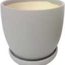 Garden & Home Matte Grey 7 Inch Indoor Ceramic Plant Pot with an Attached Saucer and Drainage Hole for House Plants, Herbs, Flowers, Succulent Plants, Snake Plants, Gifts for Mom