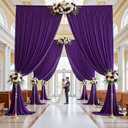 50ft×15ft Deep Purple Backdrop Curtain for Wedding Parties, W5' x H15'