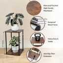 Vigordream Plant Stand Indoor Outdoor 2 Tier Metal Plant Shelf Tall Pedestal Stand Flower Pot Stands Multiple Planter Support Rack for Corner Living Room, Balcony, Garden Patio (Retro Brown, 17 INCH)