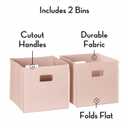 RiverRidge Kids 2pc Fabric Collapsible Storage Cube Organizers with Handles for Playroom Organization - Soft Pink
