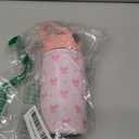 Bow Kids Water Bottle With Straw Lid 12oz Insulated Stainless Steel, Travel Tumbler, Pink Bow Gifts For Girls, Birthday, Christmas, Back To School