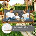 60 Inch Outdoor Swing Cushions Waterproof Extra 5" Thick 3 Seater Porch Swing Replacement Cushions with Backrest and Ties Fade-Resistant for Outdoor Patio Long Bench Furniture(Dark Gray), 60 X 40 X 5 Inches