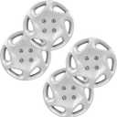 Universal Wheel Cover ABS 13" Silver Hub Caps -Set of 4 Full Heat & Impact Resistant Grade