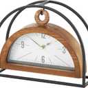 Deco 79 Metal Suspended Clock with Black Frame, 10" x 3" x 8", Brown
