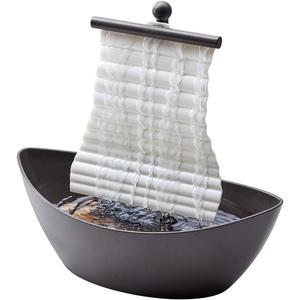 Homedics White Waters Relaxation Indoor Tabletop Fountain, Ambient LED Lighting and Natural Waterfall Sounds for Home, Office, Bedroom, Desktop, Spa and Dcor, 6.10x4.25x10