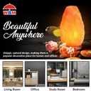WBM Salt Lamp - USB Himalayan Salt Lamp with Touch Dimmer Control, Natural Pink Crystal, 5-7 lbs, Wooden Base, LED Bulb, Room Decor, Home Decor, Relaxation, Ambiance, Gift
