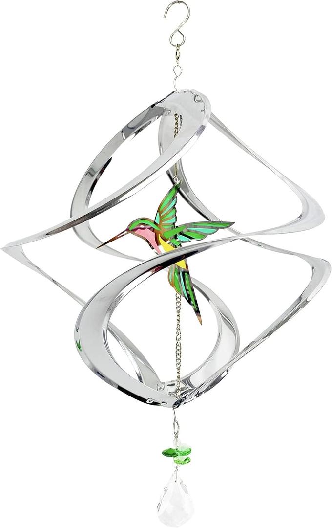 Red Carpet Studios The Original Helix Cosmix Spinner Stainless Steel and Crystal Geo, 17.5-Inch, Hummingbird