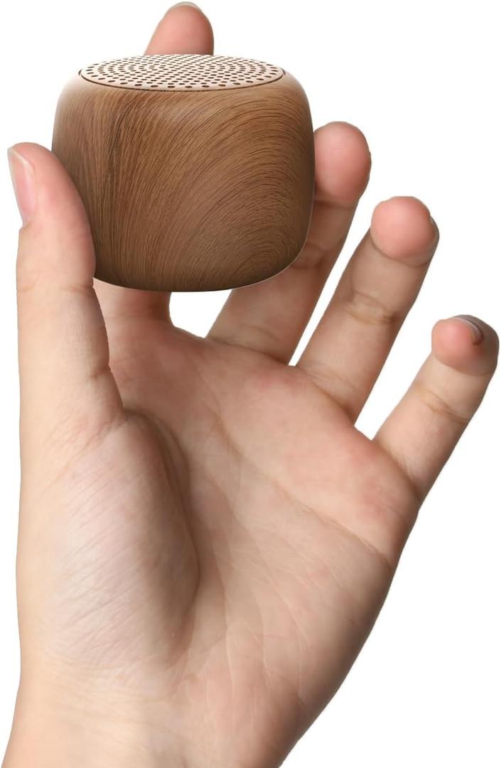 Babelio White Noise Sound Machine for Adults Kids Baby, Mini, 15 Non-looping Sounds, Timer, Memory Function, Easy to Pocket and Travel, Wood Grain