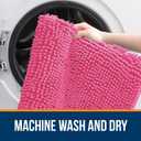 OLANLY Bathroom Rugs 30x20, Extra Soft Absorbent Chenille Bath Rugs, Rubber Backing Quick Dry, Machine Washable Bath Mats for Bathroom Floor, Tub and Shower, Home Decor Accessories, Hot Pink