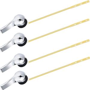 Honoson 4 Pieces Toilet Tank Handle Flush Lever Replacement Universal Flush Lever Finish Handle for Most Front Mount Toilet