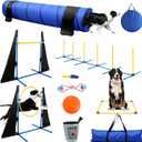 POPMOON Agility Training Equipment for Dogs,Dog Agility Equipment for Backyard&Indoor Training-Professional Backyard Course with Adjustable Jumps,Collapsible Tunnel,Storage Bags&Toys (11 Pcs)