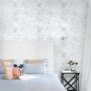 Dimoon 385.8"x17.3" Peel and Stick Wallpaper Floral Contact Paper Boho White Blue Vintage Wallpaper Removable Self Adhesive Modern Wall Paper for Bedroom Bathroom Cabinets Drawers Thicken Vinyl Roll