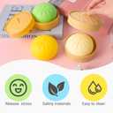 Dumpling Squishy Stress Balls with Steamer, Mystery Colorful Fidget Sensory Toys, Soft Anxiety Relief Squeeze Decompression Dough, Easter Stocking Stuffers Gifts (Yellow)
