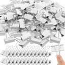 Jetec 200 Pcs 1.6in/41mm Metal White Binder Clips Bulk Medium Reusable Fold Back Binder Clips Paper Clamps Spring Steel Sturdy for Home School Office Supplies