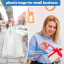 LainNeala Plastic Bags, 300 Count T Shirt Bags, Plastic Bags With Handles For Shopping, White Plastic Grocery Bag For Small Business (11"x 6"x 21"), Recyclable