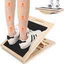 3 in 1 Slant Board for Calf stretching,Anti Slip Squats Wedge Balance Board for Physical Therapy,Calf Stretcher for Core Strength Wood Rocker Board