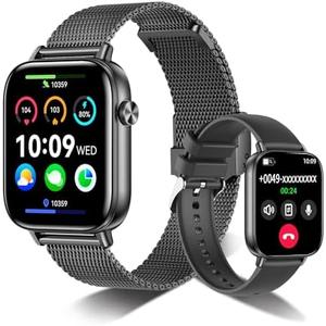 Kazunet Smart Watch for Men Women, 2025 1.83" HD Smartwatches (Answer/Make Call), IP68 Waterproof Activity Fitness Tracker, Sleep Monitoring, Pedometer, Fitness Watch for Android iOS (Black)