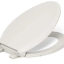 KOHLER 4636-RL-47 Cachet ReadyLatch Elongated Toilet Seat, Quiet-Close Lid, Contoured Seat, Grip-Tight Bumpers and Installation Hardware, Almond