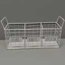 Rae Dunn 3 Section Utensil Holder  Metal Wire Basket Organizer for Silverware and Kitchen Accessories - Storage Spoon, Knife, Fork - Rustic, Schoolhouse, Farmhouse, Vintage Home Dcor