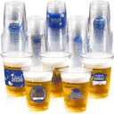 100 Pack Graduation Decorations Class of 2026, 16 Oz Blue and Gold Graduation Clear Plastic Cups Disposable Party Cups for Drinks 2026 School Grad Party Favors Supplies