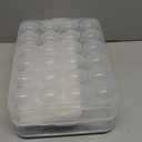 Deviled Egg Containers with Lid & Handle, (Set of 2),Plastic Deviled Egg Carrier for 48 Eggs, Clear Stackable Storage Tray for Eggs, Cookies - Portable Platter for Picnic, Party