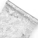 Silver Table Runner, 11"x108" Glitter Foil Metallic Silver Thin Mesh Table Runner Decor Roll, Silver Centerpiece Table Decorations for Party Wedding Christmas Thanksgiving Valentine