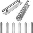 kwa heri Self-Stick Push Pull Helper Hidden Cabinet Handle ABS Plastic Door Window Wardrobe Handle Instant Cabinet Drawer Furniture Handles (15, Silver)