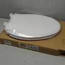 JINGZE Elongated Toilet Seat Slow Close, Quiet Toilet Seat Cover with Never Loosen Durable Toilet Seat Lid Easy to Install & Clean, Polypropylene (PP), White (Elongated 18.5inch)