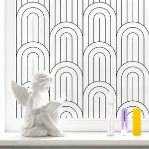 SOMWISE Frosted Window Privacy Film, Day and Night, Static Cling, 23.5X 78.5