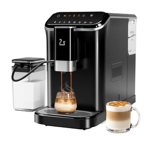 Fully Automatic Espresso Machine, 20 Bar Coffee Machine with Built-in Grinder and Milk Frother, Adjustable Espresso Bean Grinder, One-Touch Screen Coffee Machine with 1.5l Water Tank for Home Office