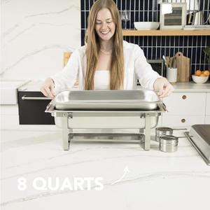 Rotary Chafing Dishes for Buffet Set Chafers & Food Warmers with Lids
Makes Setup Easy for Weddings, Parties, Catering Events, and Buffet Serving