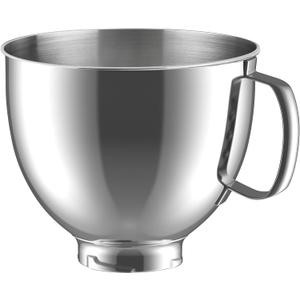 Stainless Steel Mixer Bowl for KitchenAid 4.5 Quart / 5 Quart TiltHead Stand Mixers, KSM150 Stainless Steel Mixer Bowl Replacement, 4.5QT/5QT Bowl for KitchenAid Mixer, Silver