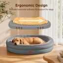 WOZOKE Orthopedic Dog Bed for Large Dogs, Waterproof Dog Bed for Large Size Dogs with Bolsters, Egg Crate Foam Sofa Bed with Washable Removable Cover & Non-Slip Bottom, Grey