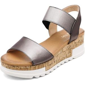DREAM PAIRS Women's Open Toe Casual Platform Sandals 8.5 size Pewter DREAM PAIRS Women's Open Toe Casual Platform Sandals 8.5 size Pewter