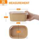 Celel 50 Pack 35 oz Paper Food Containers with Lids, Paper Meal Prep Containers Microwavable and Freezer Use Cardboard Food Concertinas - 50 Bowls 50 Lids