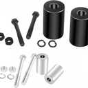 TDZ Black&Chrome 2'' Inch Rise Handlebar Risers Extension For Harley 1-1/4'' Handlebars Black Motorcycle Spacers (Black)