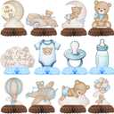 We Can Bearly Wait Baby Shower Decorations - Blue Teddy Bear Honeycomb Decorations and Balloon Bear Decorations