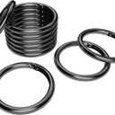 10 Pcs Metal Spring Round Carabiner Inner Diameter 1 Inch O Rings Clip Spring Ring for Keychains, Purse, Bag, Handbag (Gun Black)