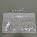 UltraSlim Bluetooth Keyboard Portable Mini Wireless Keyboard Rechargeable for Apple iPad iPhone Samsung Tablet Phone Smartphone iPadOS iOS Android (10 inch White)