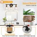 2025 Upgrade Bathroom Light Fixtures, 3-Light Coastal Vanity Lights with Crystal Glass Shade, Black Bathroom Wall Lamp for Mirror Kitchen Hallway Cabinet