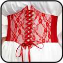 Tgirls Women Corset Belt Lace-up Waist Corset Belts Sexy Cinch Elastic Wide Belt for Dress Costume Waspie Waistband (Red)