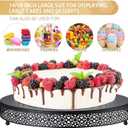 18 Inch Round Wedding Cake Stand for Cupcakes & Desserts, Black