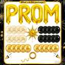 42 Inch Prom Balloons, Gold Letter Foil Balloons Banner, with Black Gold Latex Balloons Class of 2026 Prom Night Party Props, for High School College 2026 Graduation Congrats Decorations Supplies