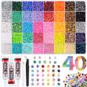 50000Pcs 3mm Jelly Rhinestones Bedazzling Kit | 40 Colors Flatback Bedazzler Gems, 3Pcs B7000 Jewelry Glue, Diamond Art Tools for Bedazzle Thing Shoes Books Crafts Nail Art