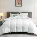 Bio-Based ClimaLoft & Lyocell Comforter Summer/All-Season Duvet Insert Queen Size. Hypoallergenic Down Altemative, Oeko-TEX/GRS Standard, Lightweight for Warm Climates/Sleepers, White