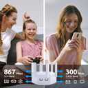 12880 Sq.Ft WiFi Extender Signal Booster, 1200Mbps Dual Band 5GHz/2.4GHz WiFi Repeater Support 60 Device,WiFi Repeater for Apartment Basement Office House (Gloss White)