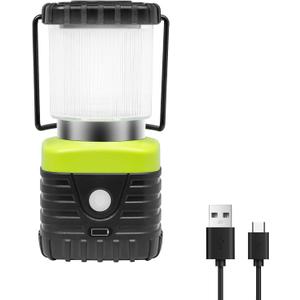 Jarxin 1PC Warm LED Camping Lantern Rechargeable for Power Outages(Black)