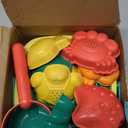 Sawaruita Beach Toys for Kids - Sand Toys Set Includes Collapsible Sand Bucket Shovel and Sand Rake Toy for Beach 12 PCS, Sandbox Toys Sandcastle Building Kit (A)